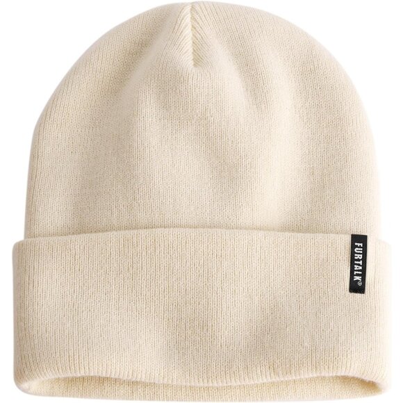 🆕 Women Cream Knit Beanie Hat Acrylic Winter Soft Wearing Warm Unisex Cuffed - Picture 1 of 8